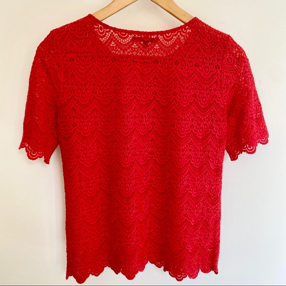 Broadway & Broome Red Lace Top